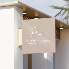 Minimal Beige Acrylic Sign Board for Wellness Studios