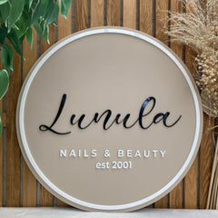 Custom Round Acrylic Home Sign Board with 3D Raised Letters – Modern Wall-Mounted Name Board for Home & Boutique Decors