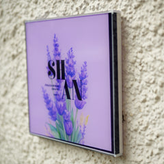 Pastel Acrylic Name Board – Lavender Floral UV Printed Plate for Home or Gift
