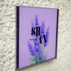 Pastel Acrylic Name Board – Lavender Floral UV Printed Plate for Home or Gift