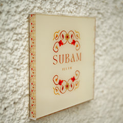 Traditional Acrylic Name Board – Design with Floral UV Print