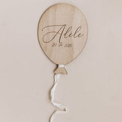 Balloon-Shaped Rubberwood Name Plaque – Personalized Wall Hanging