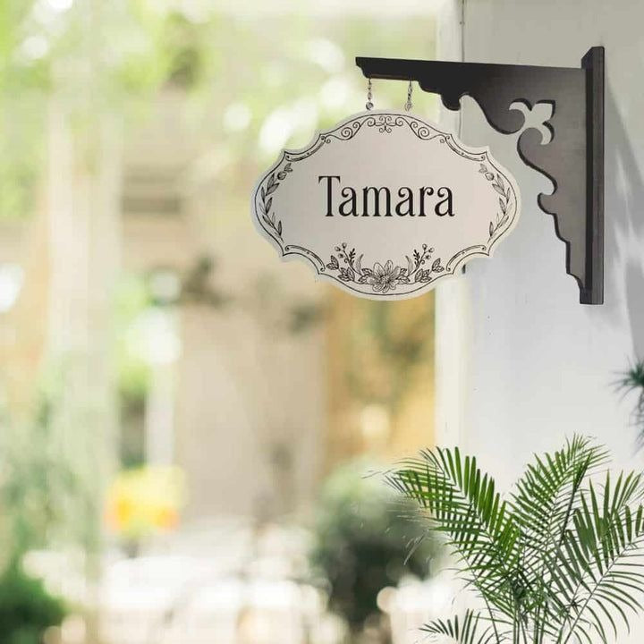 Vintage Hanging Name Board for Home Entrance